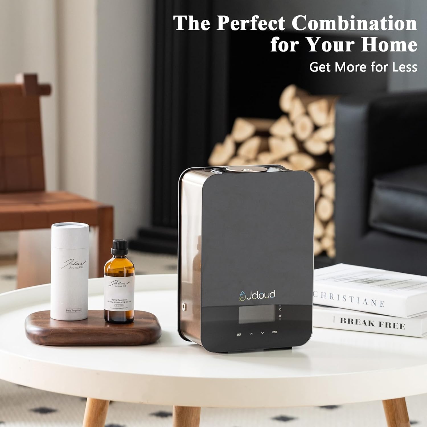 JCLOUD Smart Scent Air Machine for Home with Royal Serenity Inspired by Luxury Hotel Essential Oils 100ML, HVAC Scent Diffuser Cover Up to 2000 Sq. Ft with Cold Air Technology for Large Room