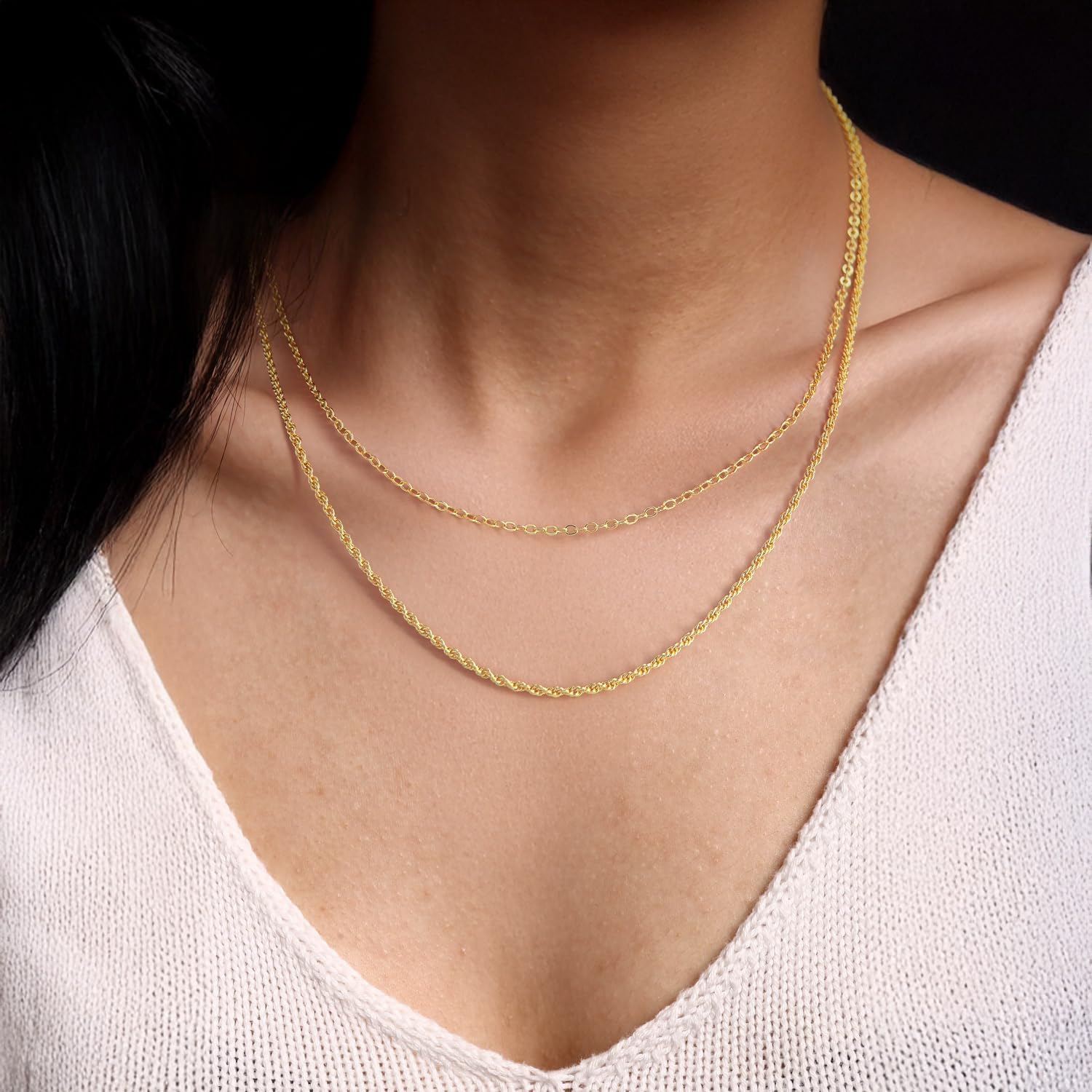 14K Gold Necklaces for Women Trendy 14K Gold Chain for Women Layered Necklaces for Womens Refined Shine and Elegant Presence Chains Necklace Womens 18in+4cm
