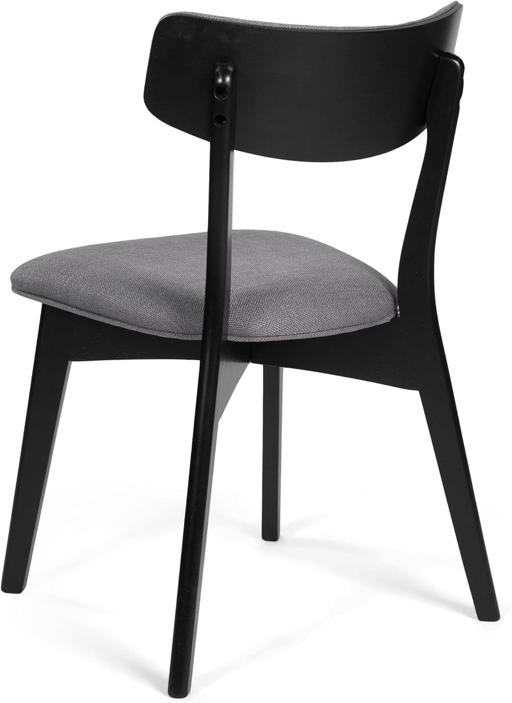 Chazz Upholstered Dining Chairs- Dark Gray/Matte Black (Set of 2)