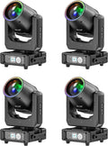 4 Pack Wiwreenm 230W 7R Moving Head Beam Lights with 27 * 0.5W Aperture LED Spotlight,48-Facet Prisms 14 Gobos 14 Colors,DMX-512 Control 18CH Sound Activated DJ Lights