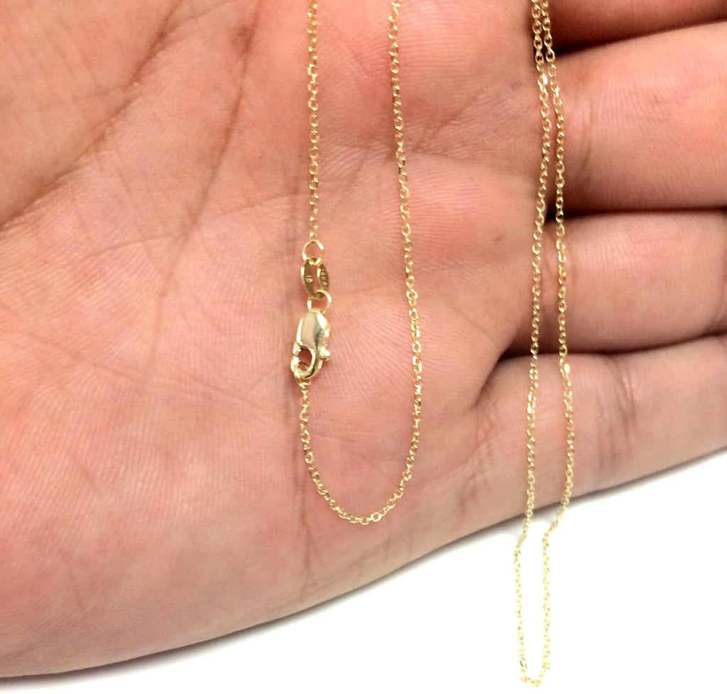 Jewelry Affairs 14k Yellow Gold Cable Link Chain Necklace, 0.8mm