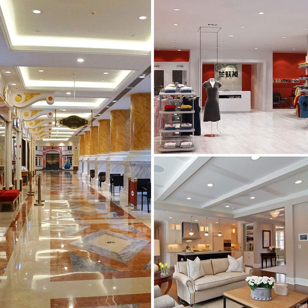 Lighting Led 3W/7W Three-Color Dimming Recessed Downlights Silver Round Embedded Ceiling Spotlights Indoor Aluminum Living Room