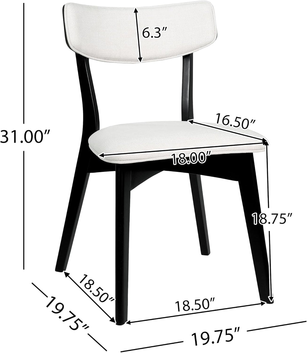 Chazz Upholstered Dining Chairs- Light Beige/Matte Black (Set of 2)