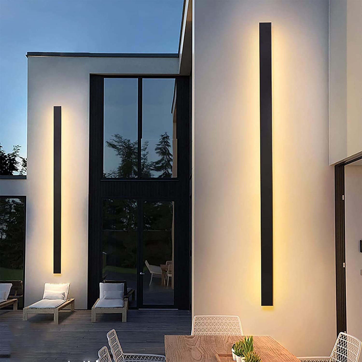 Wall Sconce, Wall Light LED ble Wall Lights Exterior with Remote Control Up Down Wall Lamp Indoor Outside Porch Garden Light IP65 Waterproof Wall Sconces Long Strip Spotlight
