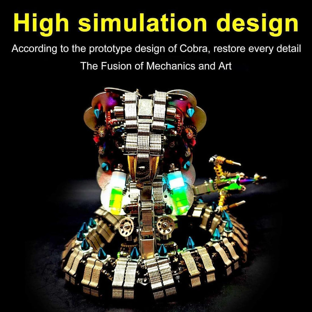 3D Metal Puzzles for Adults, Snake Model Kit 1000 PCS Mechanical Steampunk Animal Model, DIY Assembly Kit to Build, 3D Jigsaw Puzzle Desk Ornament Kit Craft Toys