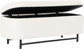 HomePop 46' Ellipse Storage Bench with Metal Legs - Cream Boucle
