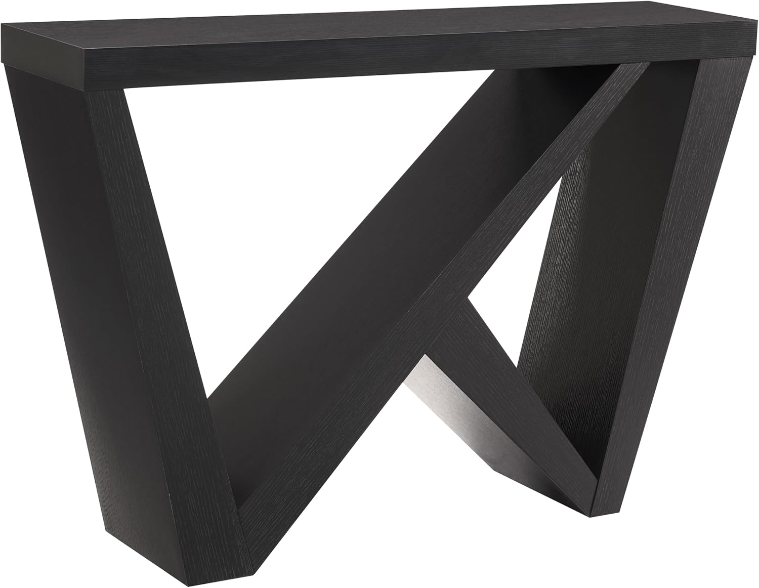 Homes: Inside + Out Naomi Modern Decorative Accent Console Table with W-Shaped Legs, Wood Entryway Furniture for Living Room, Hallway, Entrance, Small Spaces, Black