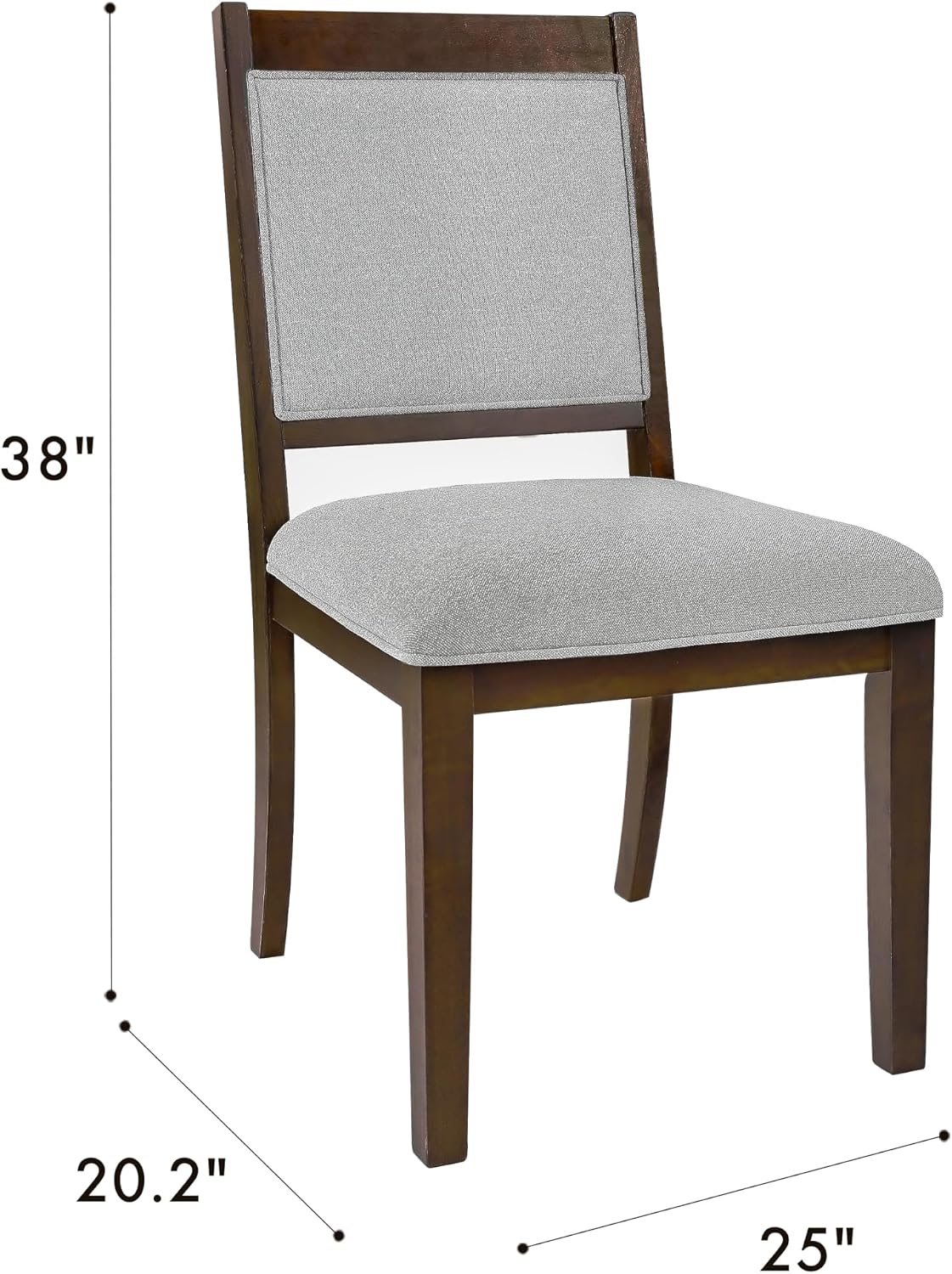 HomePop Open Back Upholstered Wood Frame Dining Chairs - Gray Solid Woven (Set of 2)