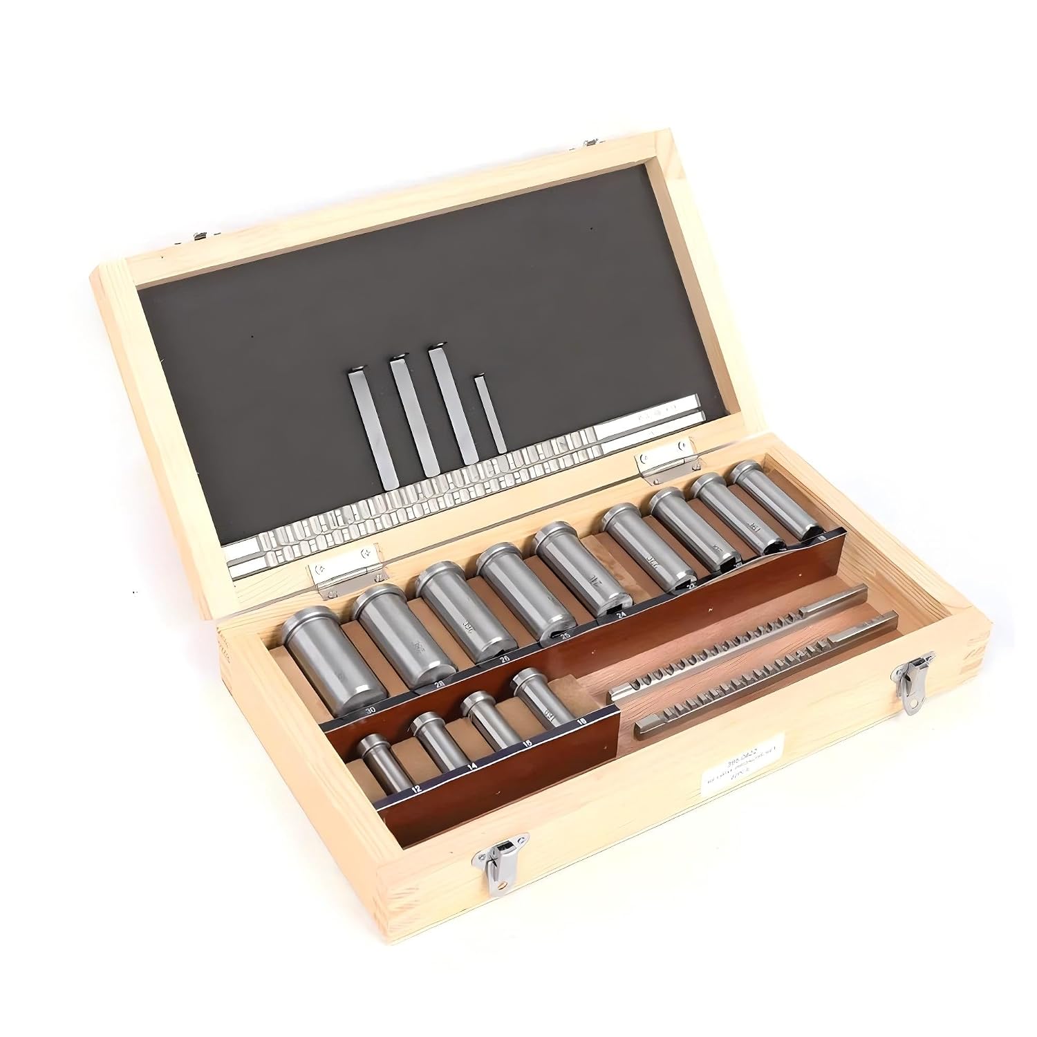 Keyway Broach Kit, 22 Pcs HSS Keyway Broach Set Metric Size Broaching Cutter Collared Ferrule Bushings Gasket Spacer Set Shim CNC Metal Processing Metalworking Set with Case for Lathe,Keyway Size (22)