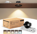 CycevSun Anti-Glare Black 2 Inch Recessed Lights, COB Canless Ceiling Spotlight Indoor, 5CCT Selectable, 130lm/W, RA95 Small Exterior Soffit Lights, 8W, Dimmable, ETL, IP44 Damp Rated, 12-Pack