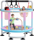 60' Toddler Trampoline for Kids,5FT Kids Trampoline for Toddlers 1-3,Upgrade Adjustable Kids Trampoline Indoor Outdoor,Mini Trampoline for Kids 2-5,500lbs Baby Small Trampoline with Net and Swing