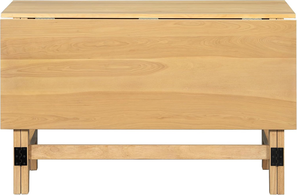 Merax Farmhouse Wood Extendable Dining Table with Drop Leaf for Small Places, Modern Freestanding Scalable Desk for Kitchen & Living Room, Natural