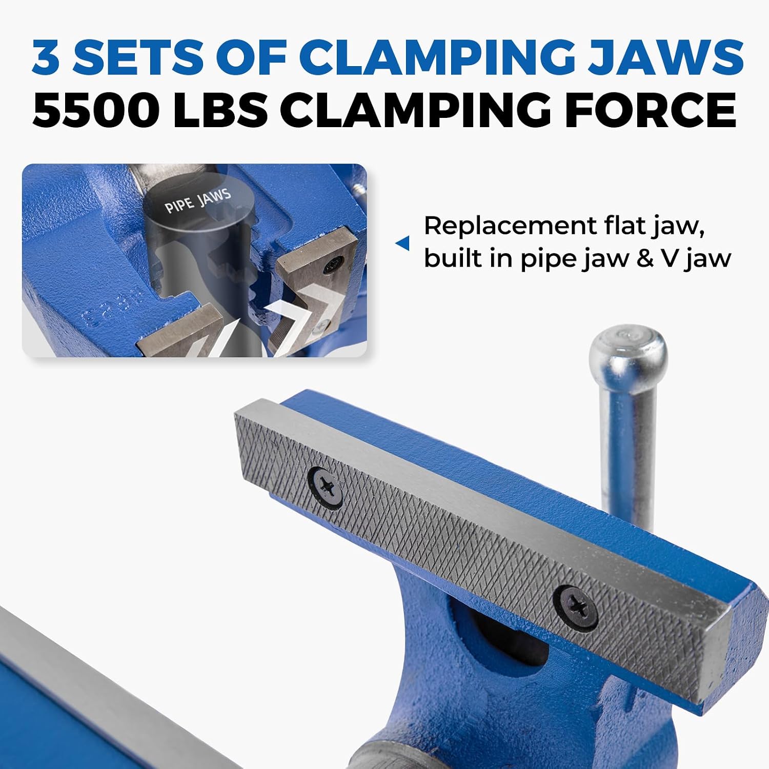 Forward HY-DT100-4IN Heavy Duty Bench Vise 360-Degree Swivel Base and Head with Anvil (4')