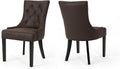 Christopher Knight Home Sarah Traditional Microfiber Dining Chairs (Set of 2), Dark Brown