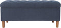 HomePop 40' Ainsley Button Tufted Storage Bench - Blue Woven