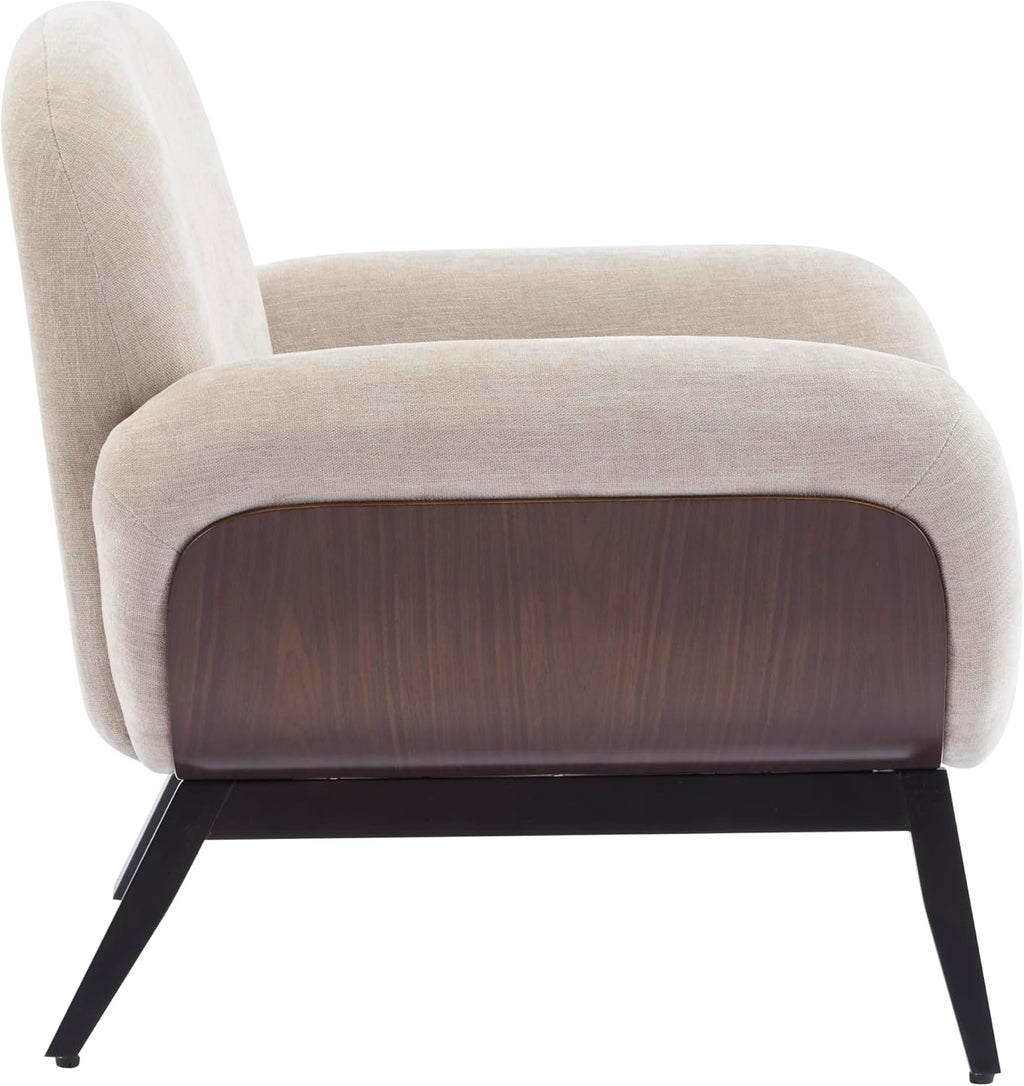 Christopher Knight Home Audrey Modern Fabric Upholstered Accent Chair, Living Room Low Profile Fabric Armchair, Wooden Comfy Reading Chair, Soft Seating Single Lounge Sofa, Khaki