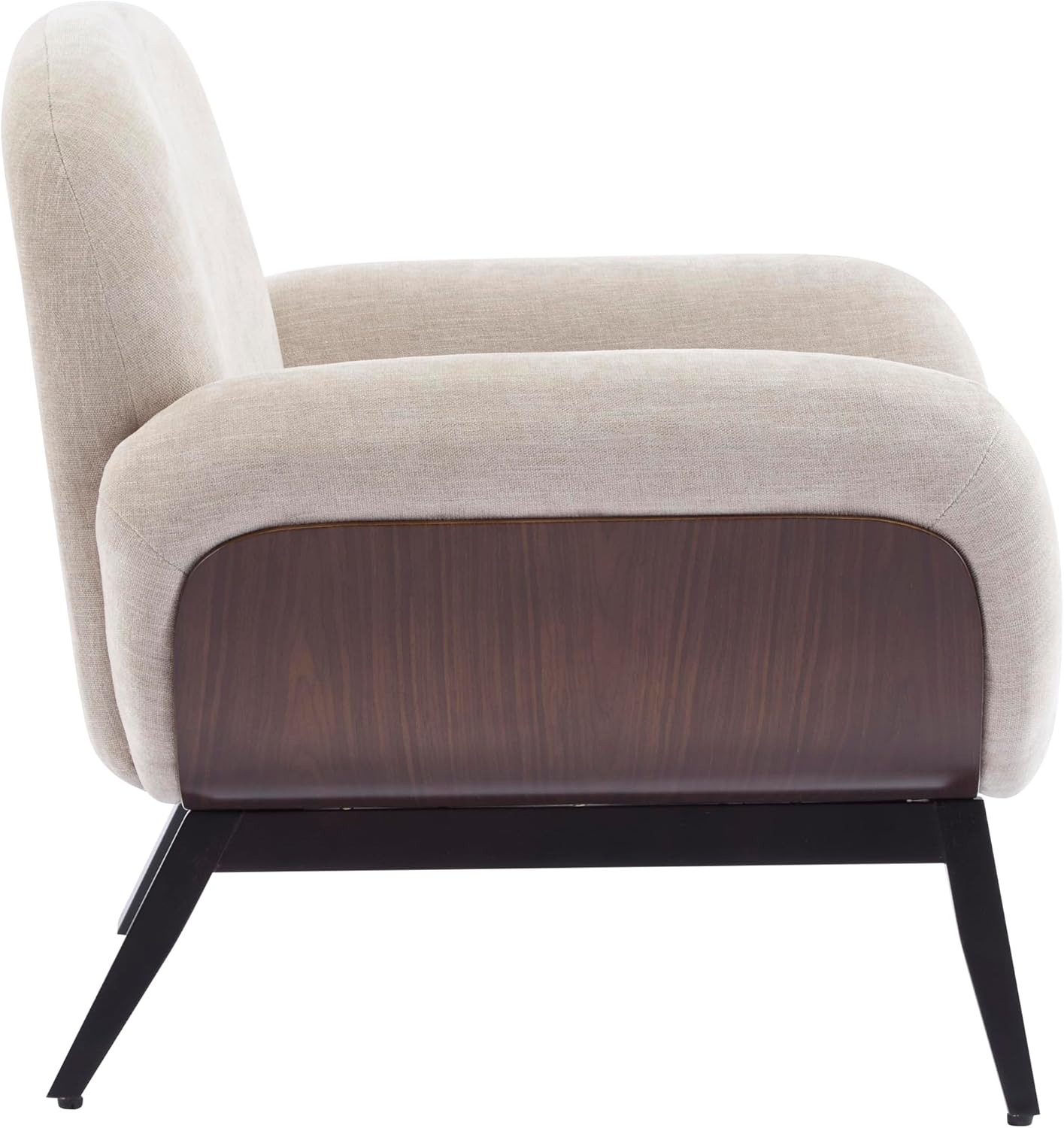 Christopher Knight Home Audrey Modern Fabric Upholstered Accent Chair, Living Room Low Profile Fabric Armchair, Wooden Comfy Reading Chair, Soft Seating Single Lounge Sofa, Khaki