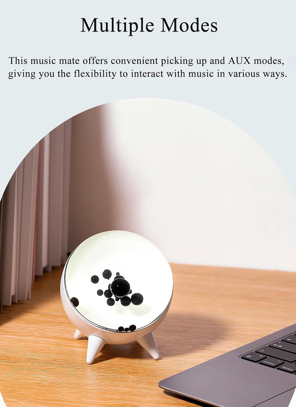 Cuifati Ferrofluid Speaker Sound Visualizer, Magnetic Fluid Sound Pickup with Music Rhythm, Dancing Ferrofluid in a Bottle Visual Desktop Ornament for Desktop Decoration