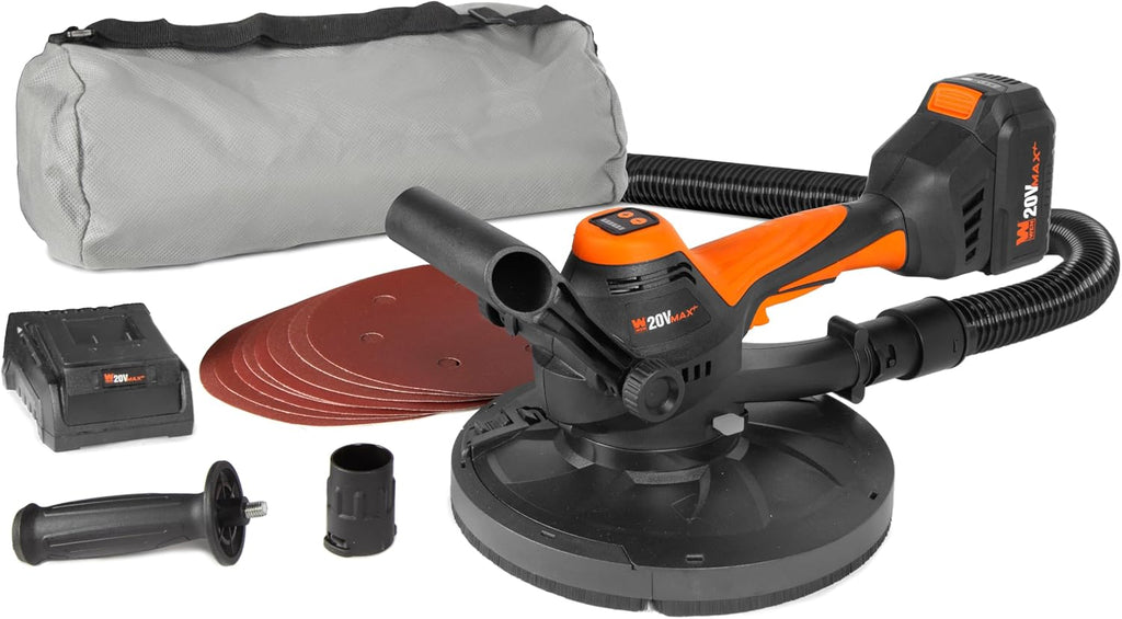 WEN 20V Max Brushless Handheld Drywall Sander with 4.0Ah Battery and Charger (20408)