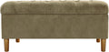 HomePop 40' Ainsley Button Tufted Storage Bench - Light Sage Green Velvet
