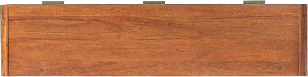 Christopher Knight Home Tida Vintage Narrow Console Table with Drawers, Solid Wood Entryway Table with Open Storage Shelf, Behind the Couch Long Sofa Table for Living Room, Brown