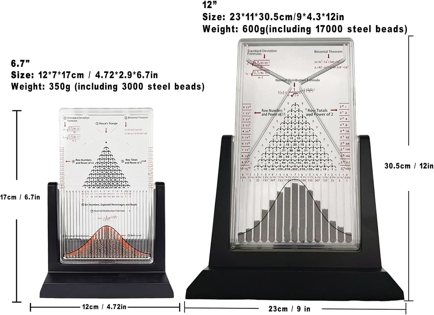 Galton Board Kinetic Art Desk Decor - Stress Relief Fidget Toy with Bell Curve for Executive Office & Home Study(12')