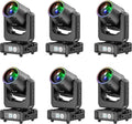 230W 7R Moving Head Stage Lights,48-Facet Prism 14Gobos 14 Colors,27 * 0.5W LED Wash/Beam/Frost/Rainbow, 18CH DMX512 Sound Activated (6-Pack)