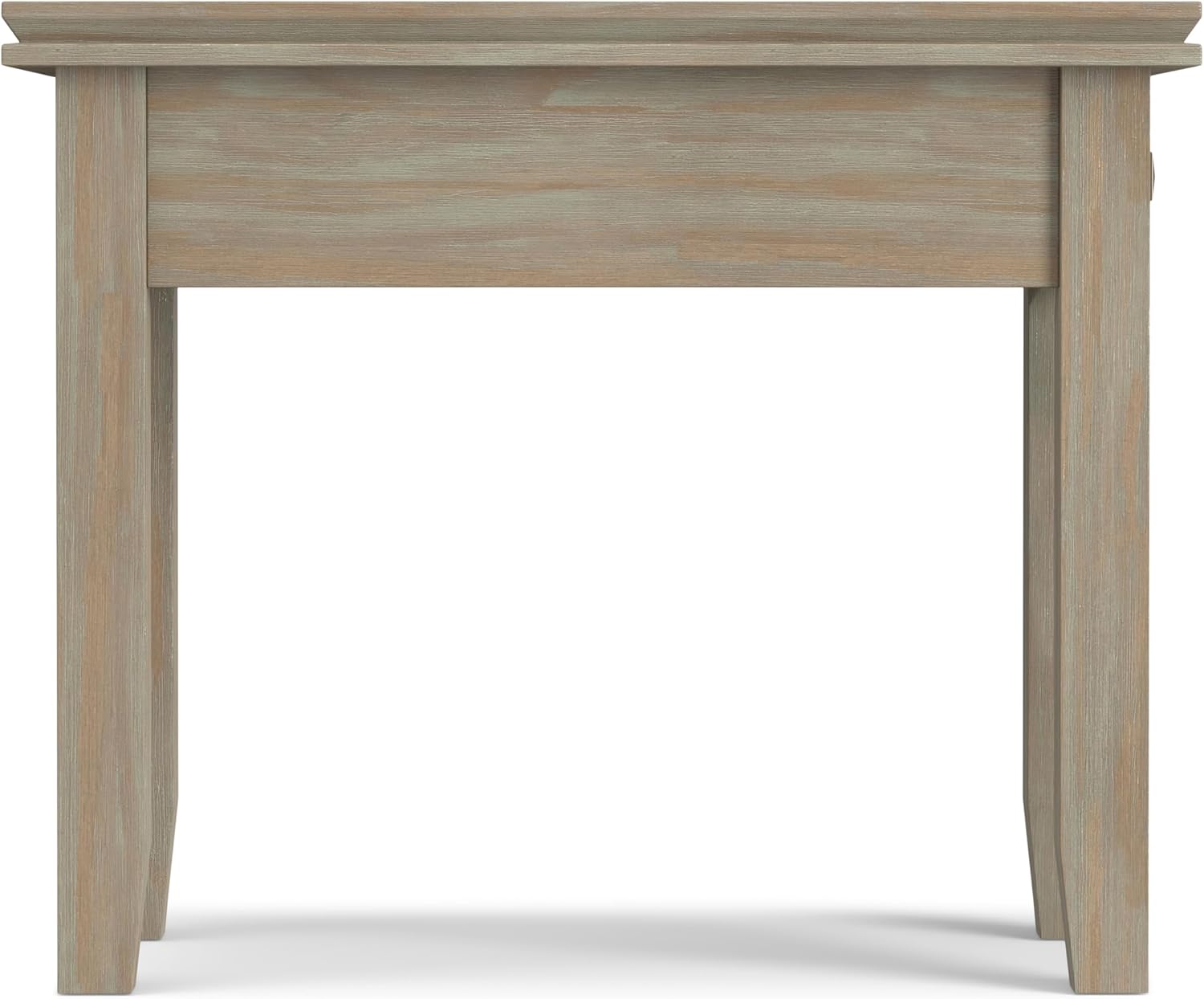 SIMPLIHOME Artisan SOLID WOOD 14 inch Wide Rectangle Transitional Narrow Side Table in Distressed Grey for the Living Room and Bedroom