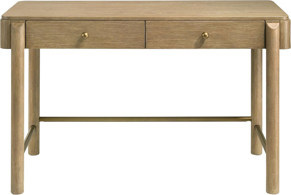 Coaster Home Furnishings - Arini - Wood - 48-Inch Makeup Vanity Desk with Felt-Lined Drawers, Coastal Style and Rounded Front Legs - Bedroom Furniture - Sand Wash - 224307