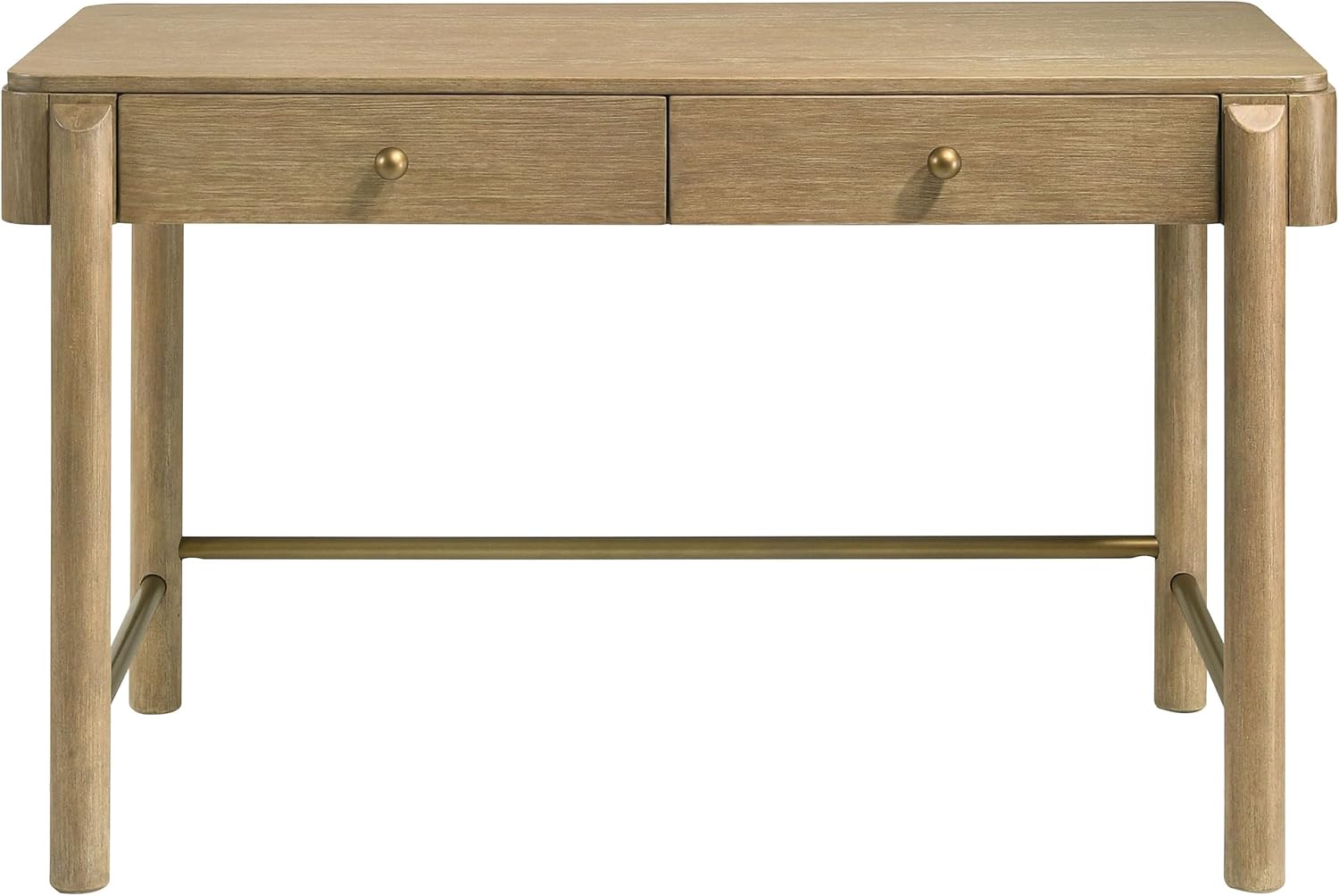 Coaster Home Furnishings - Arini - Wood - 48-Inch Makeup Vanity Desk with Felt-Lined Drawers, Coastal Style and Rounded Front Legs - Bedroom Furniture - Sand Wash - 224307