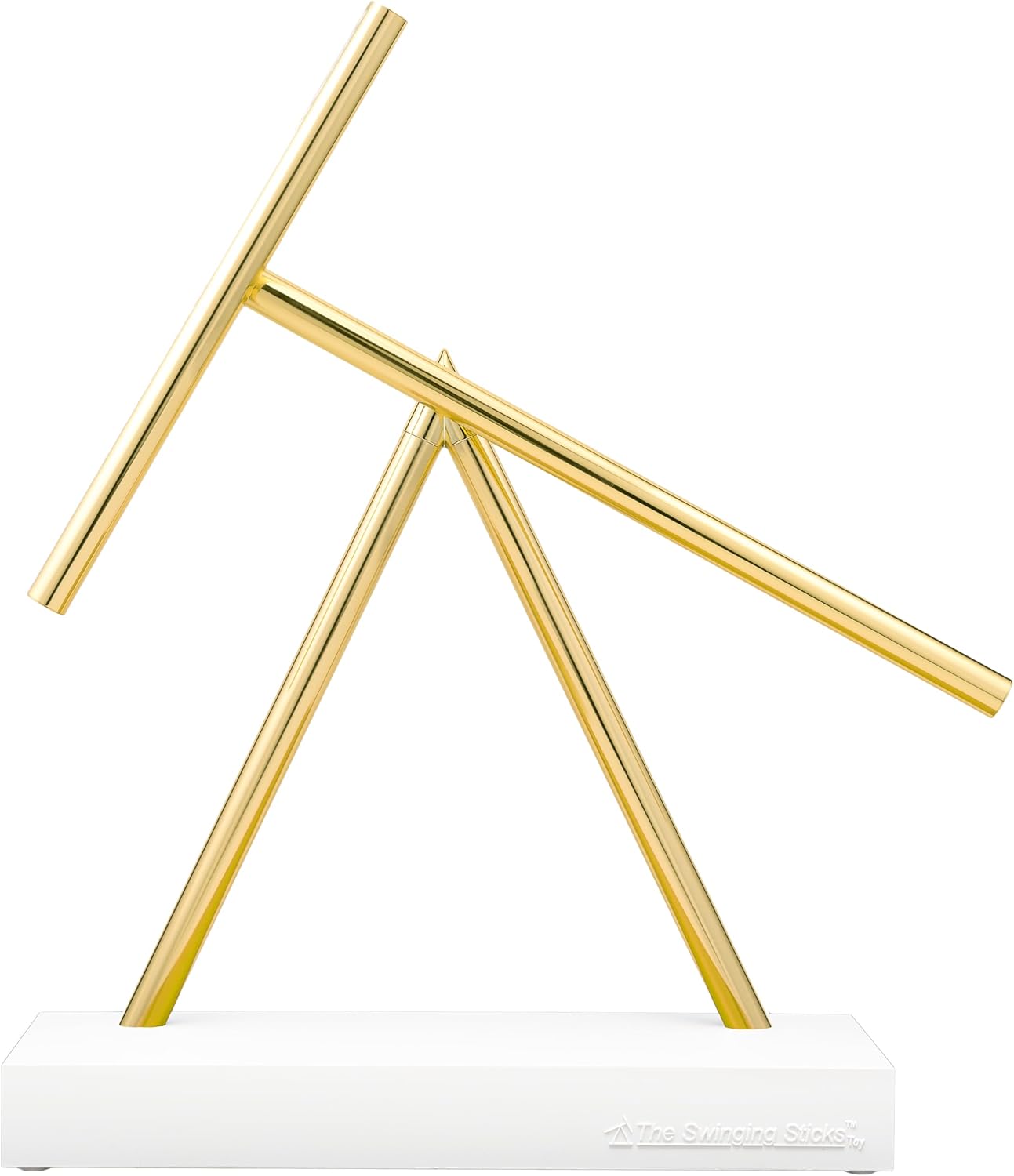 Kinetic Energy Sculpture - Desktop Toy Version (White/Gold)