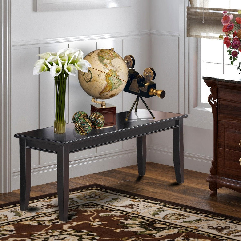 East West Furniture DUB-BLK-W Dudley Dining Bench with Wooden Seat, 51x15x17 Inch, Black