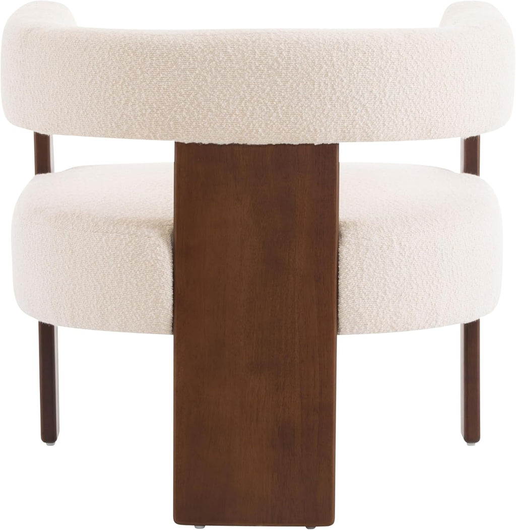Christopher Knight Home Nettie Modern Accent Chair for Living Room, Boucle Fabric Single Lounge Sofa Chair with Wooden Frame, Comfy Reading Chair for Bedroom, Lounge Armchair with Soft Cushion, Beige