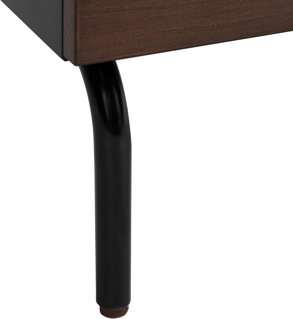 Safavieh Home Genevieve Modern Walnut and Black Mahogany 2-drawer Nightstand