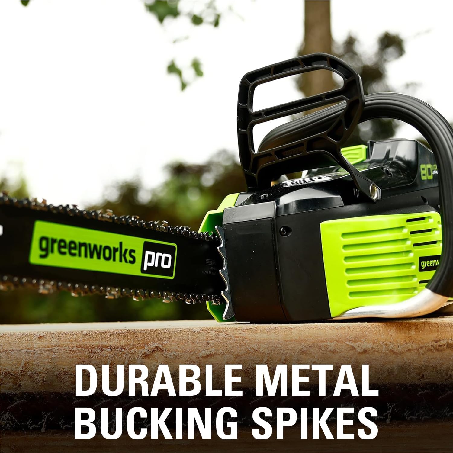 Greenworks 80V 18' Brushless Cordless Chainsaw (Great For Tree Felling, Limbing, Pruning, and Firewood) / 75+ Compatible Tools), 2.0Ah Battery and Rapid Charger Included