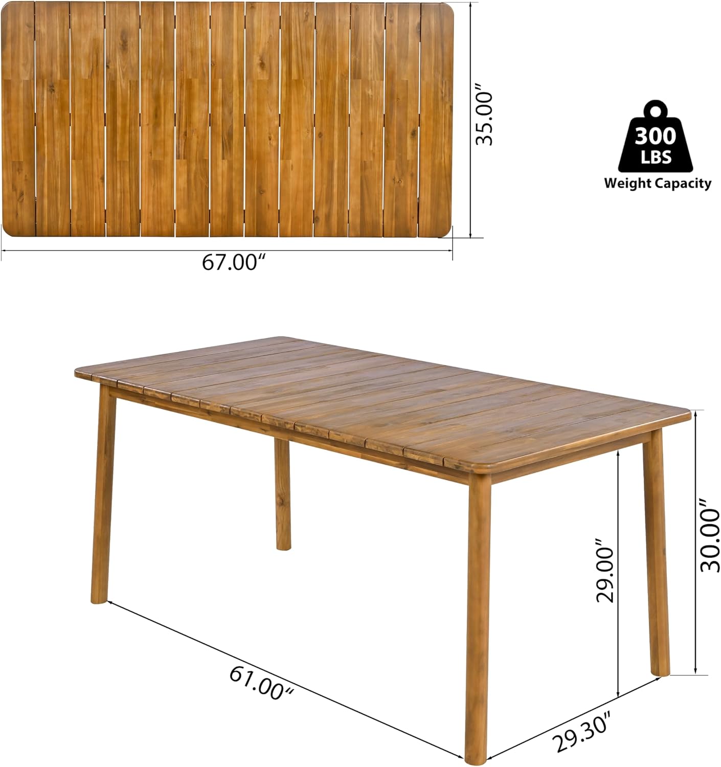 Christopher Knight Home Kclent Outdoor Acacia Wood Dining Set for 6, Patio Table & Chairs with Angled Rope Arm, Removable Cushions, 7 Piece Patio Dinner Set for Backyard Deck, Teak+ Beige