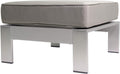 Christopher Knight Home Aya Coral Cushioned Aluminum Ottoman, Silver and Khaki