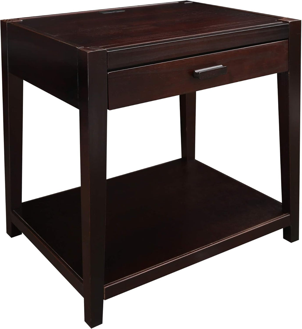 Notre Dame Nightstand with USB Port-Espresso
