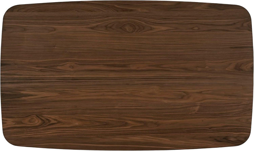 Christopher Knight Home Arley Modern Wooden Dining Table, Solid Wood Rectangular Dining Room Table for 4 People, Sturdy and Space Saving Kitchen Table, Walnut Brown + Black