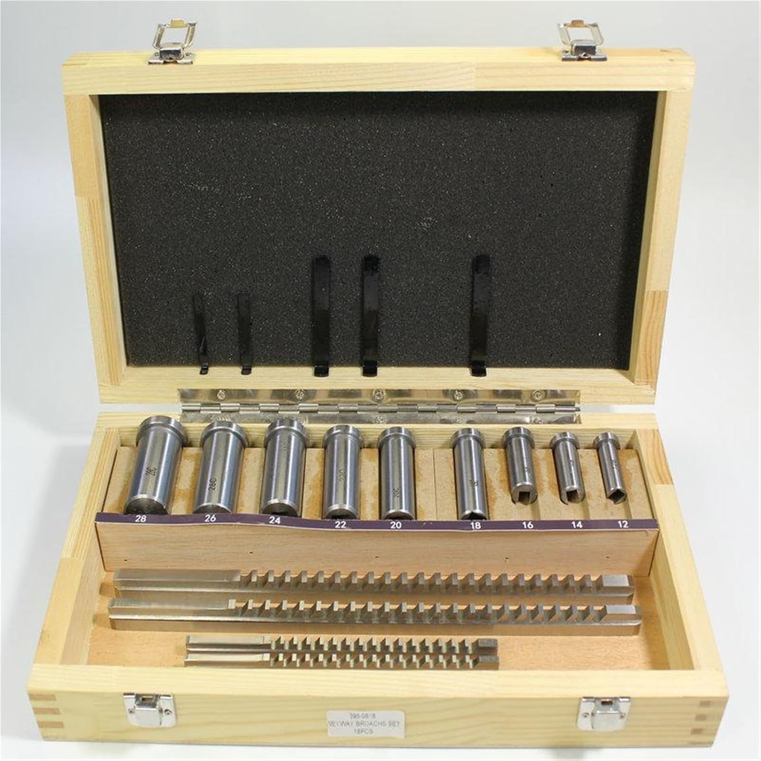 18pc HSS Keyway Broach Cutter B C Push Type 4mm 5mm 6mm 8mm + 9pc Bushing Sleeve + 5pc Shim Cutting Tool Metalworking Industrial Tools