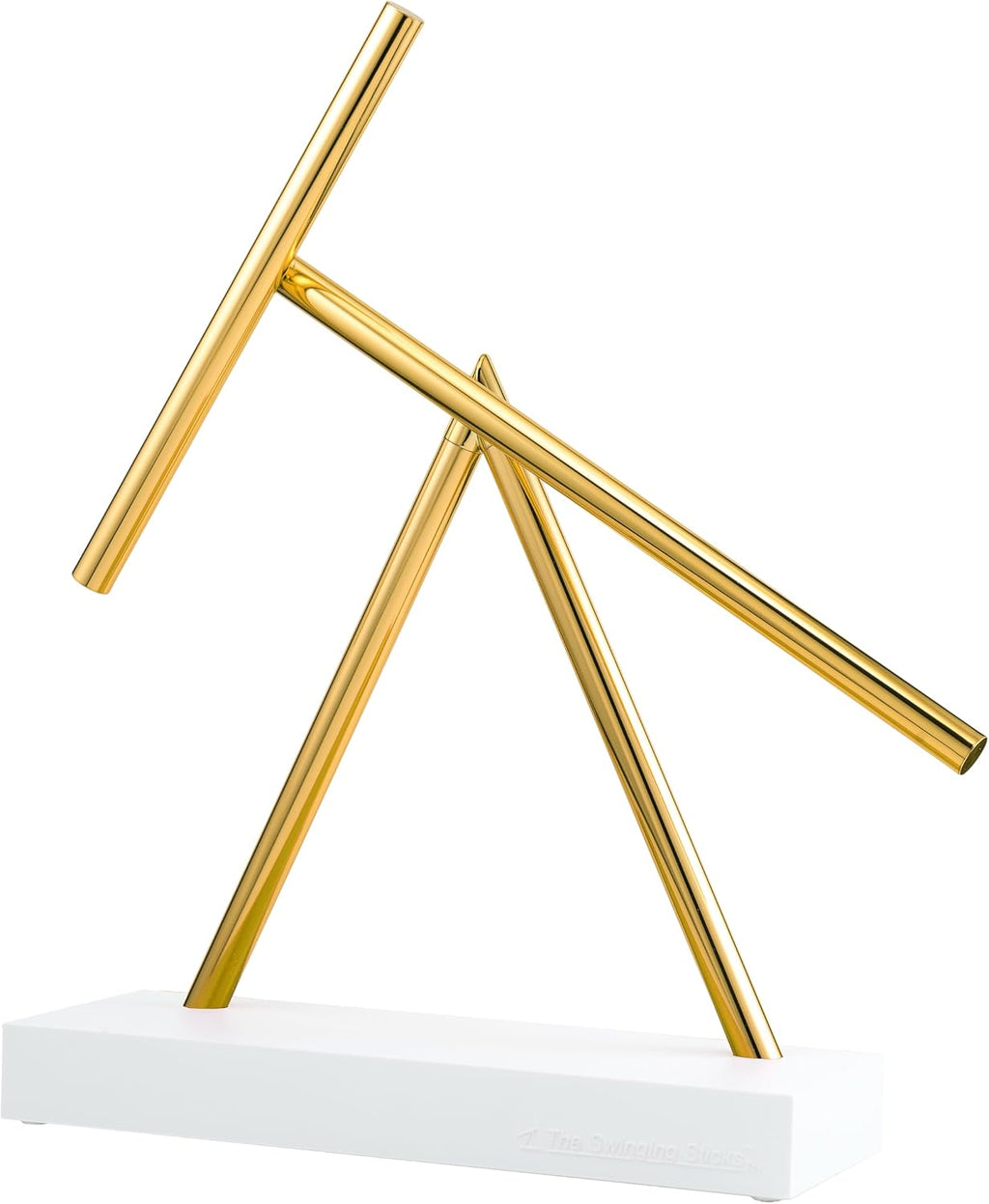 Kinetic Energy Sculpture - Desktop Toy Version (White/Gold)