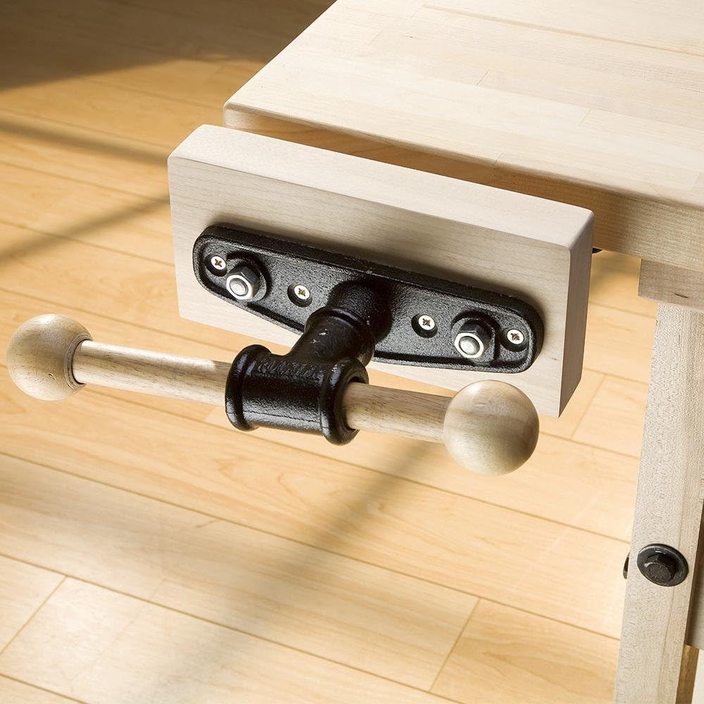 Rockler Quick Release Front Vise – 9' Woodworking Vise Dual Guide Rods Eliminate Racking – Easy to Operate Wood Vise for Home, Studios, Teaching Equipment - Bench Vise Woodworking