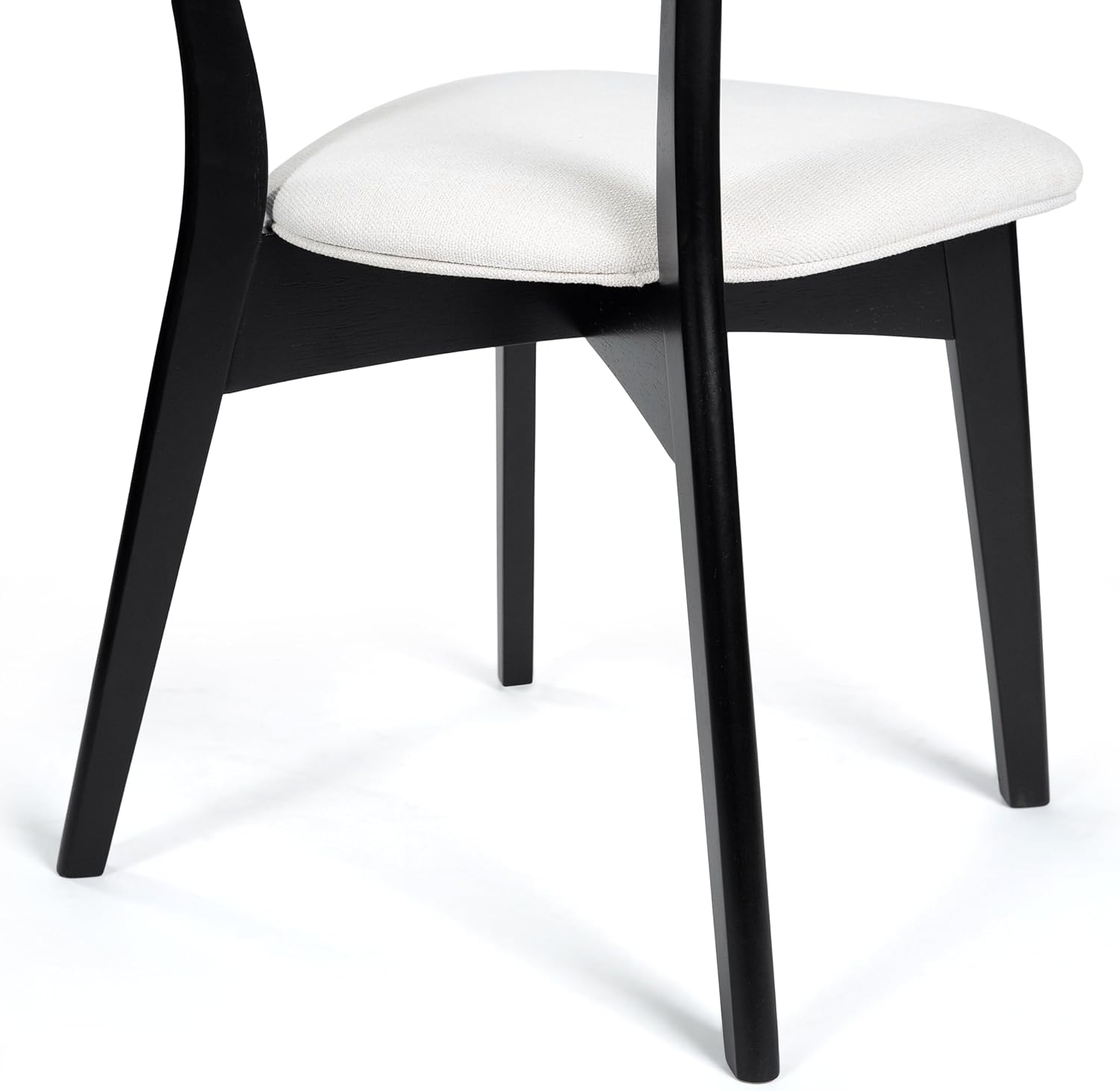 Chazz Upholstered Dining Chairs- Light Beige/Matte Black (Set of 2)