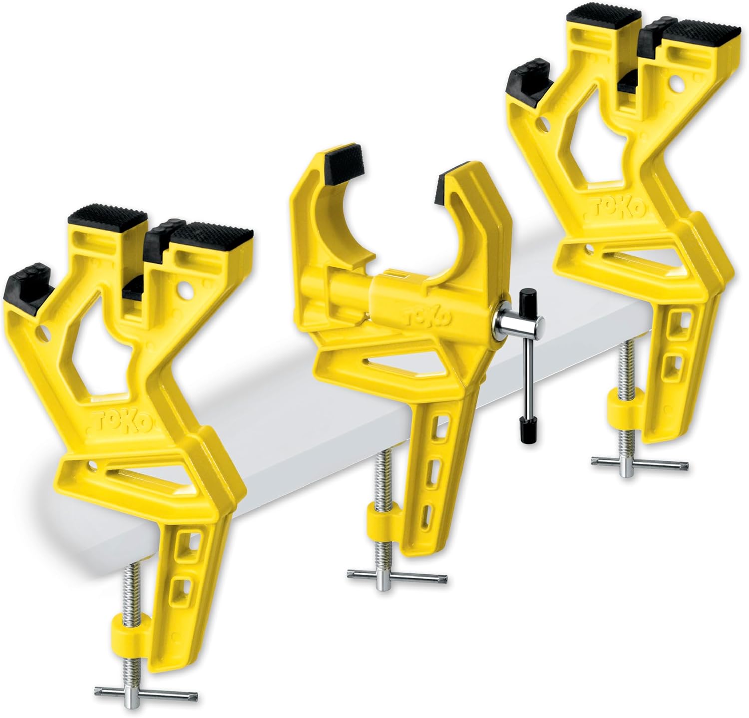 TOKO Race Ski Vise Grip for Tuning and Waxing Alpine Skis - Secure No Slip Grip and Holding Position for Edge Preparation - 3 Piece Set