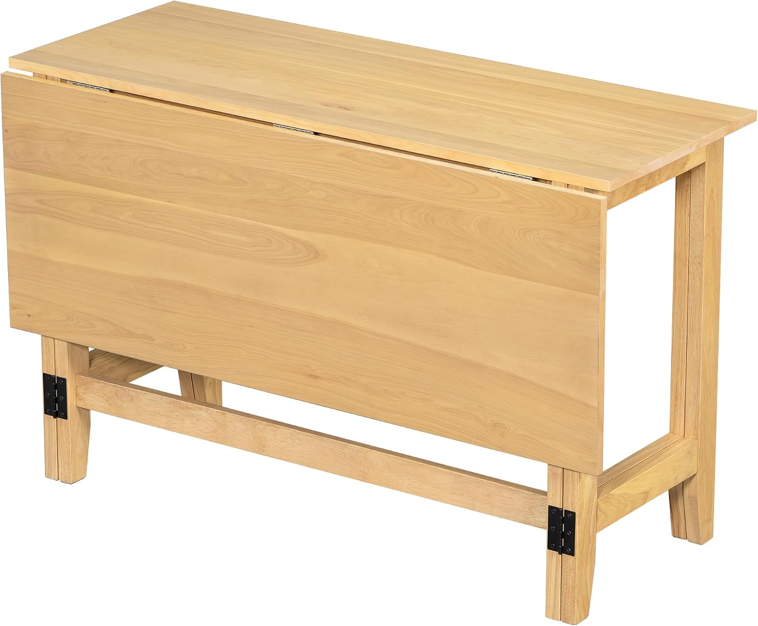 Merax Farmhouse Wood Extendable Dining Table with Drop Leaf for Small Places, Modern Freestanding Scalable Desk for Kitchen & Living Room, Natural