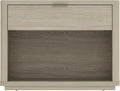 Manhattan Comfort Evelyn Nightstand with 1 Drawer, Minimalist Open Shelf Bedside Table, Rounded Corners and Raised Base, Modern Accent Table for Bedroom, Entryway, or Living Room in Natural Oak