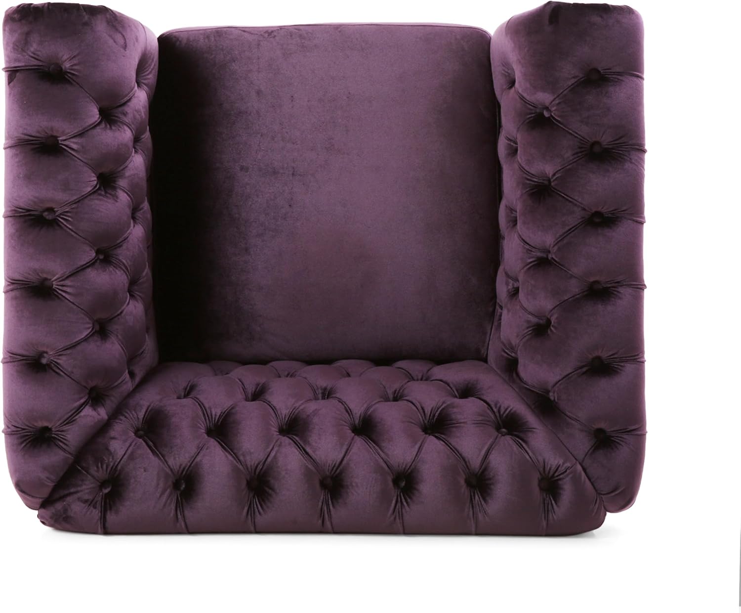Great Deal Furniture Leila Chesterfield Velvet Club Chair, BlackBerry