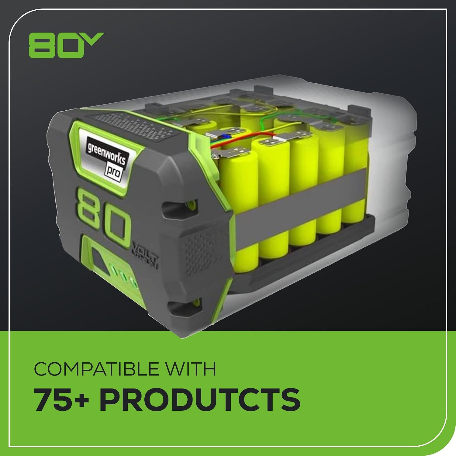 Greenworks 80V 18' Brushless Cordless Chainsaw (Great For Tree Felling, Limbing, Pruning, and Firewood), 75+ Compatible Tools, 4.0Ah Battery and Charger Included
