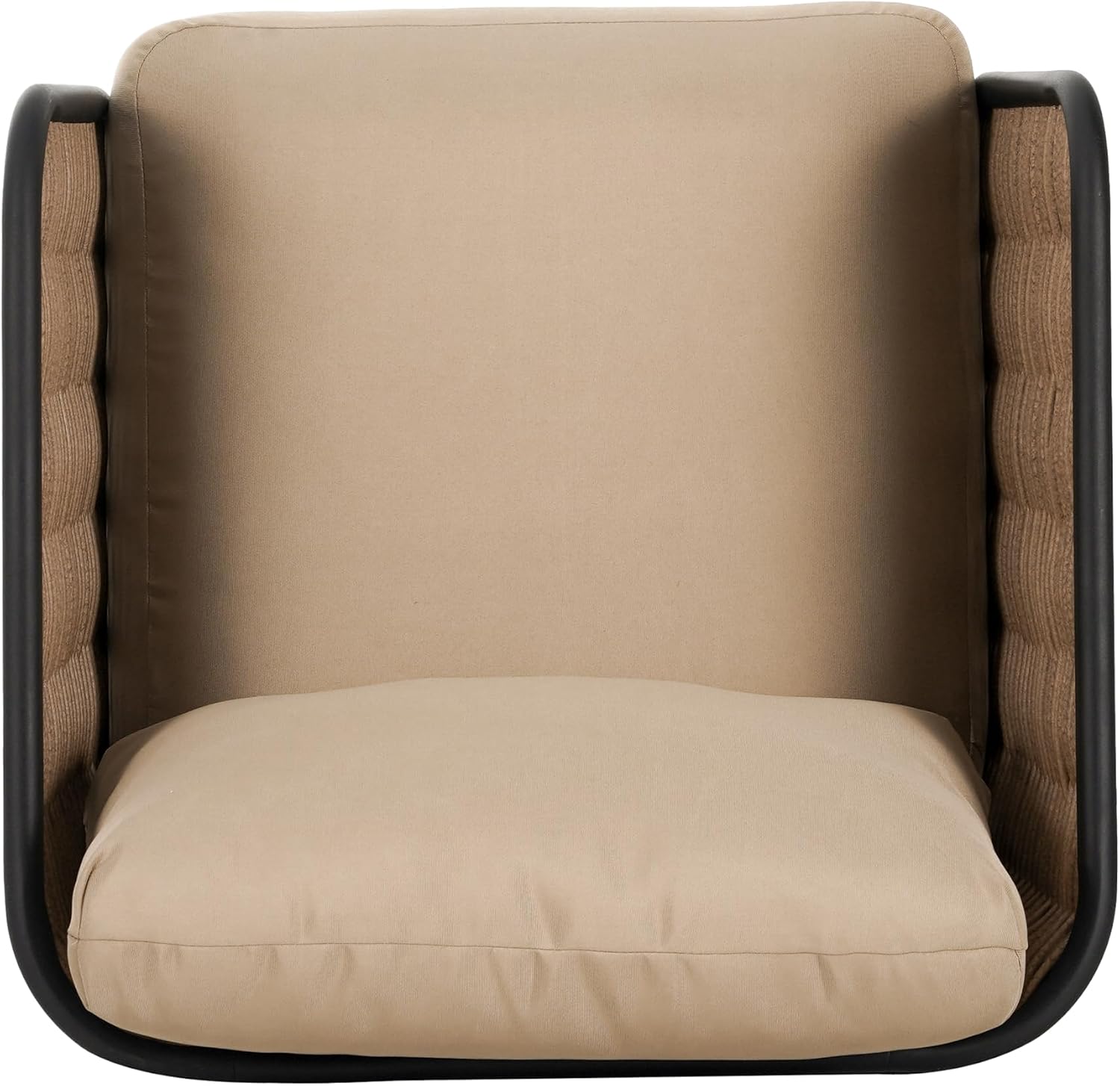 Christopher Knight Home Xayah Patio Wicker Accent Chair Set of 2, Outdoor Lounge Chair with Water-Resistant Cushion, Woven Faux Rattan Backrest & Armrest, Sturdy Metal Frame Armchair, Brown + Khaki