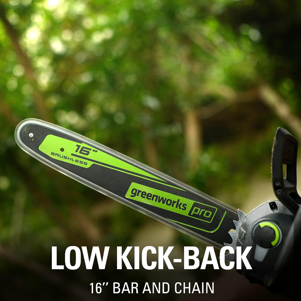 Greenworks 80V 16' Brushless Cordless Chainsaw (Great For Tree Felling, Limbing, Pruning, and Firewood / 75+ Compatible Tools), Tool Only